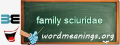 WordMeaning blackboard for family sciuridae